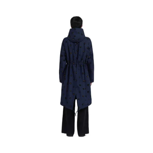 Draft Flower Hooded Parka Coat