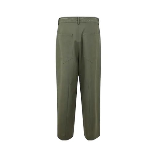 High-Waisted Wool Cropped Trousers