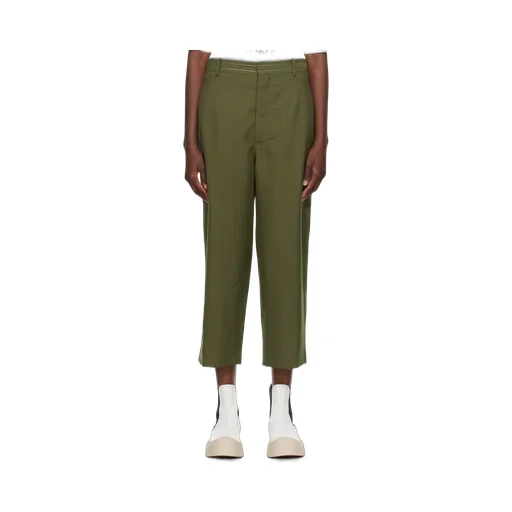 High-Waisted Wool Cropped Trousers