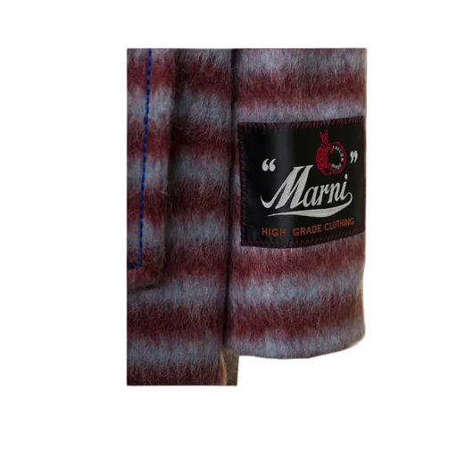 Logo Patch Single Breasted Striped Coat