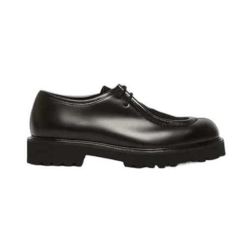 Leather And Suede Lace-Up Shoes