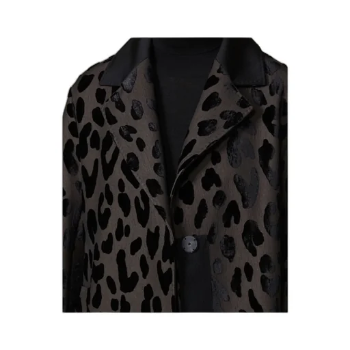 Atelier Single-Breasted Spotted Velvet Coat