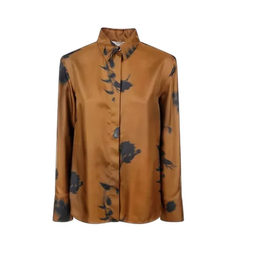 Pattern-Printed Long-Sleeved Shirt
