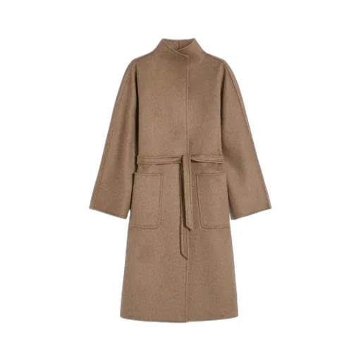 Lilia Open-Front Belted Coat