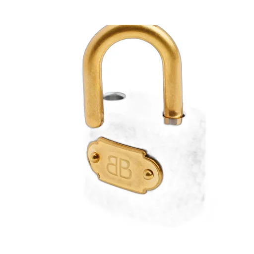 Bb Padlock Charm/Keychain With Rhinestones