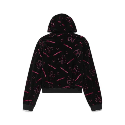Handrawn Bows Zip-Up Hoodie Small Fit