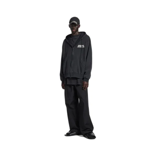 Masking Tape Oversized Zip-Up Hoodie