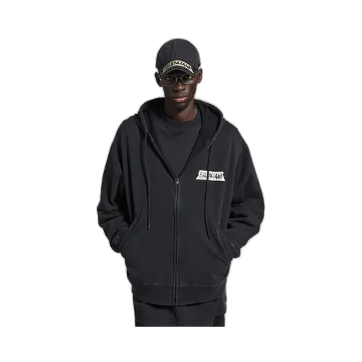 Masking Tape Oversized Zip-Up Hoodie