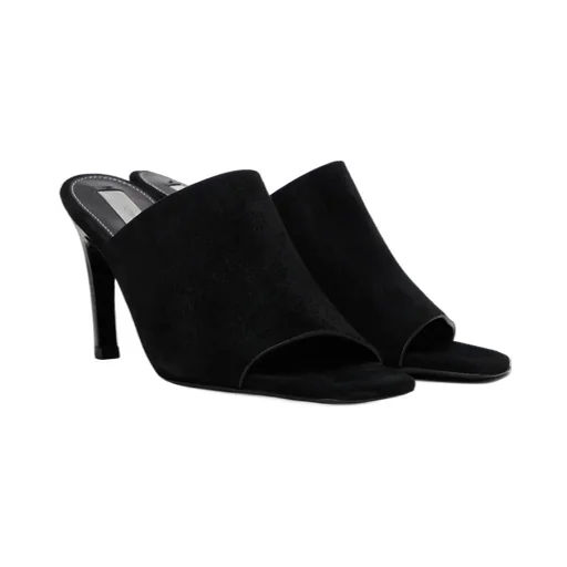 Square Toe Velour Mules