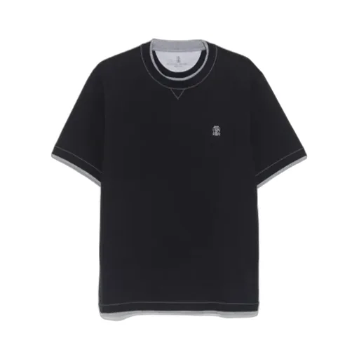 Logo Embroidered Layered T-Shirt