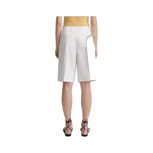 Twill Pleated Bermuda Shorts