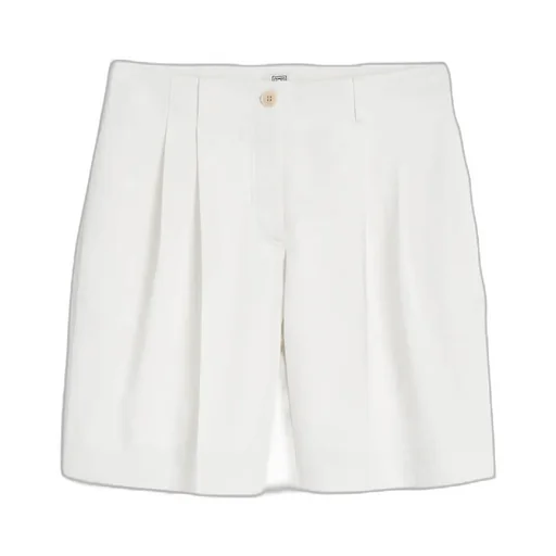 Twill Pleated Bermuda Shorts
