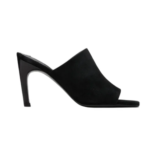 Square Toe Velour Mules