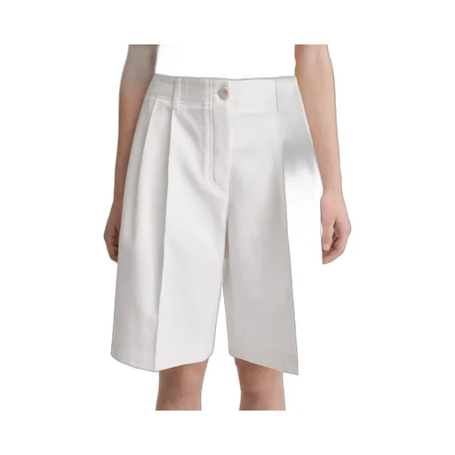 Twill Pleated Bermuda Shorts