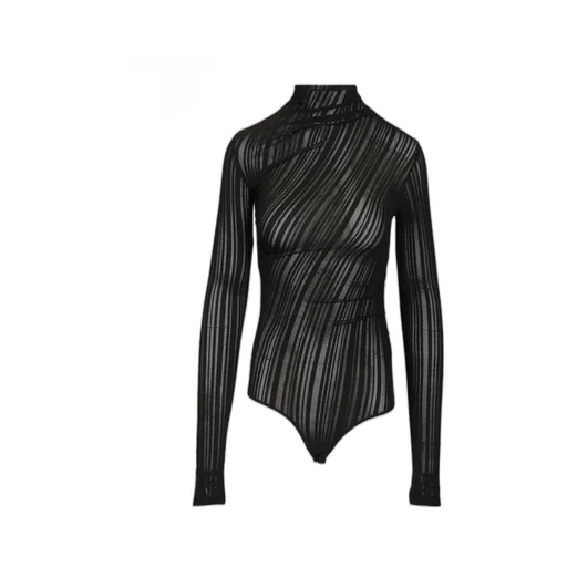 Qinuvb Sheer Turtleneck Top