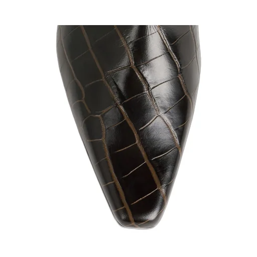 Embossed Pointed-Toe Boots