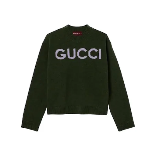 Wool Top With Gucci Intarsia