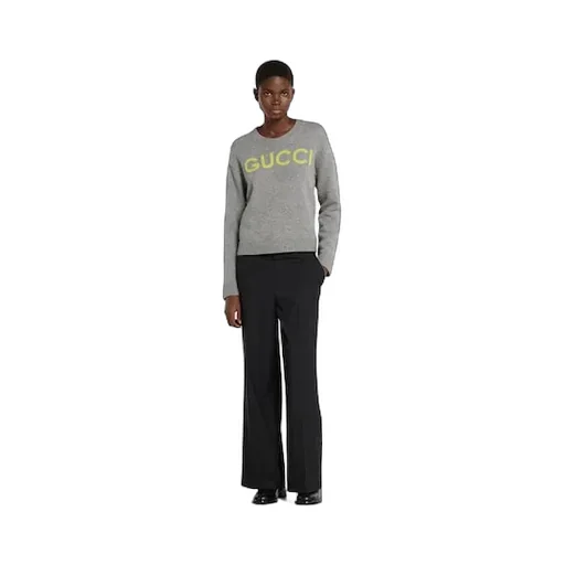 Wool Top With Gucci Intarsia