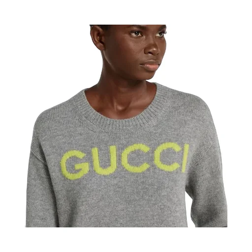 Wool Top With Gucci Intarsia