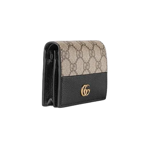 Gg Marmont Bi-Color Card Case Wallet