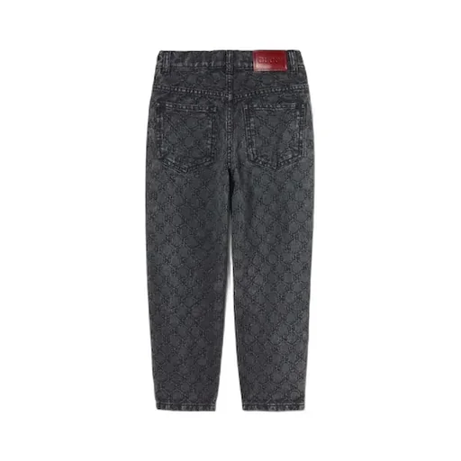 Children's Gg Denim Jacquard Trousers