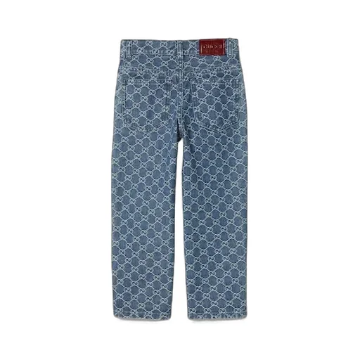 Gg Denim Jacquard Trousers