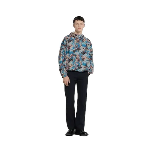 Printed Technical Poplin Zip Jacket