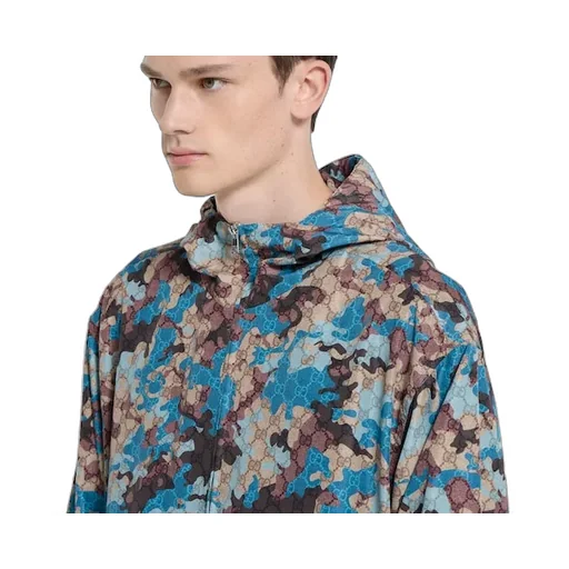 Printed Technical Poplin Zip Jacket