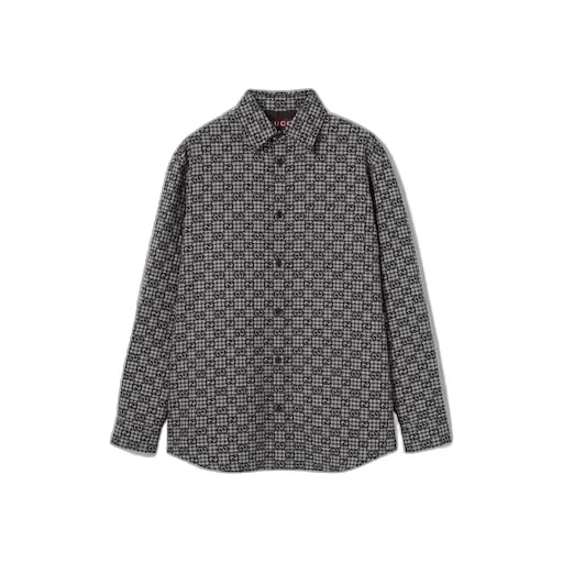 Gg Gingham Cotton Wool Jacquard Shirt
