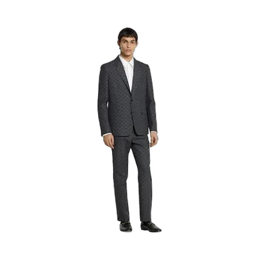 Gg Gingham Technical Wool Pant