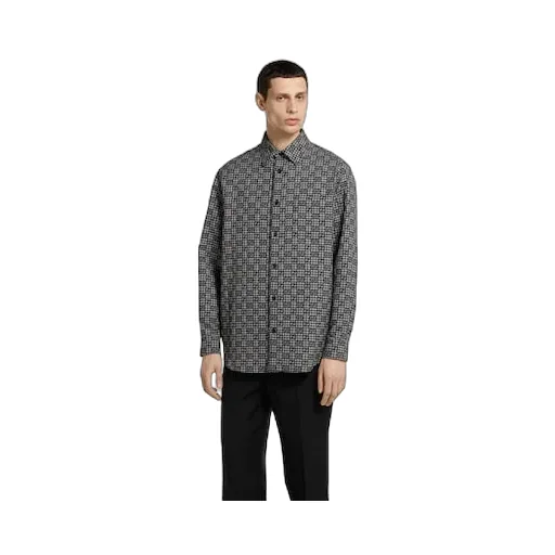 Gg Gingham Cotton Wool Jacquard Shirt