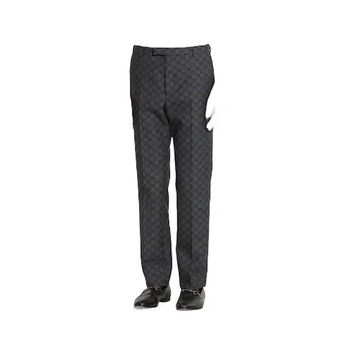 Gg Gingham Technical Wool Pant