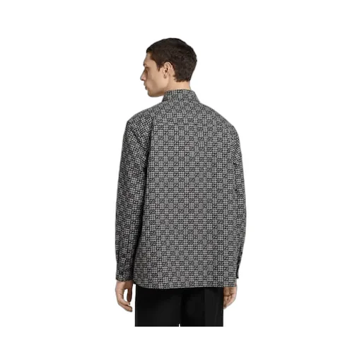 Gg Gingham Cotton Wool Jacquard Shirt