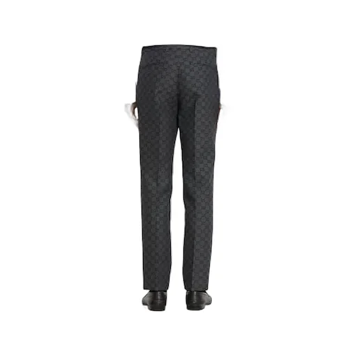 Gg Gingham Technical Wool Pant