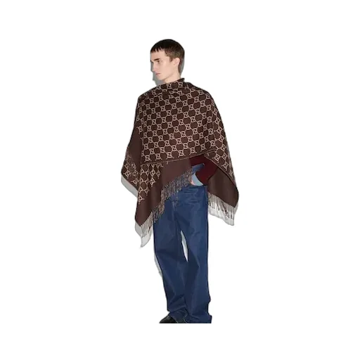 Gg Wool Jacquard Cape