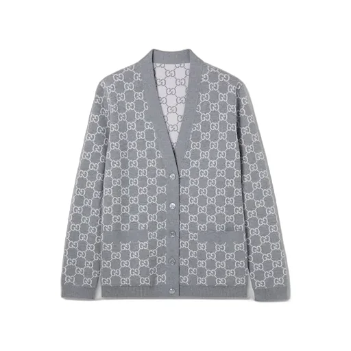 Reversible Gg Fine Wool Jacquard Cardigan