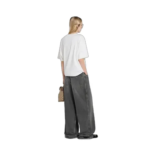 Wide Leg Denim Trousers