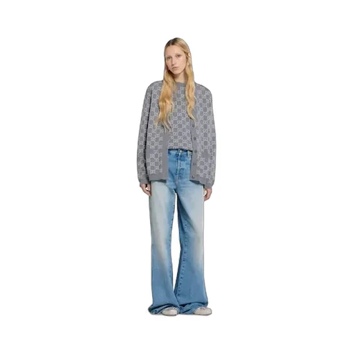 Reversible Gg Fine Wool Jacquard Cardigan