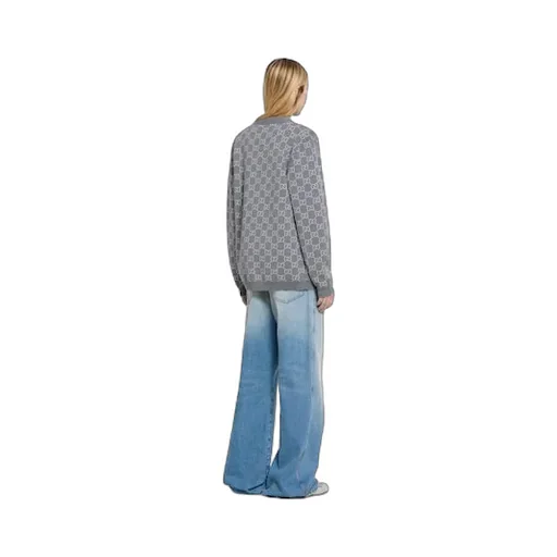 Reversible Gg Fine Wool Jacquard Cardigan