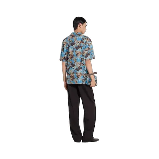 Printed Cotton Poplin Bowling Shirt