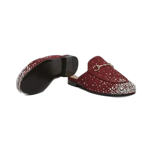 Princetown Slipper With Crystals