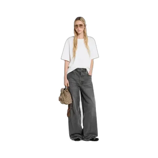 Wide Leg Denim Trousers