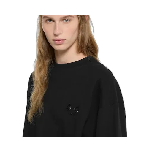 Cotton Jersey Sweatshirt With Embroidery
