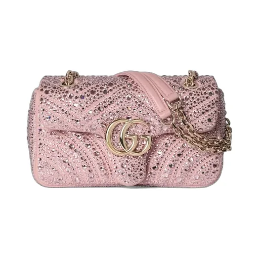 Gg Marmont Crystals Small Shoulder Bag