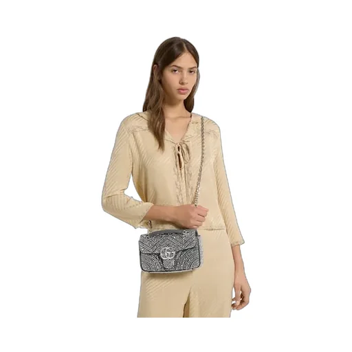 Gg Marmont Crystals Small Shoulder Bag