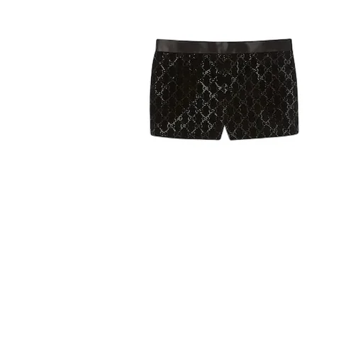 Embroidered Cotton Velvet Shorts