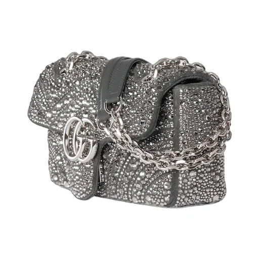 Gg Marmont Crystals Small Shoulder Bag