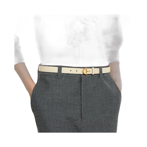 Thin Belt With Half-Horsebit Buckle