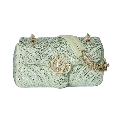 Gg Marmont Crystals Small Shoulder Bag