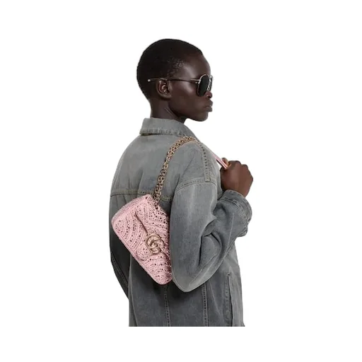 Gg Marmont Crystals Small Shoulder Bag